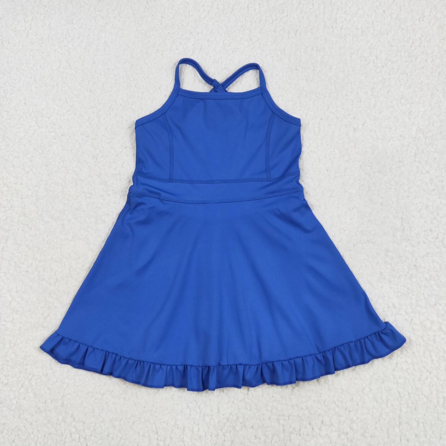 Sibling Baby Girls Strap Knit Knee Length Short Yoga Active Wear Athletic Dresses