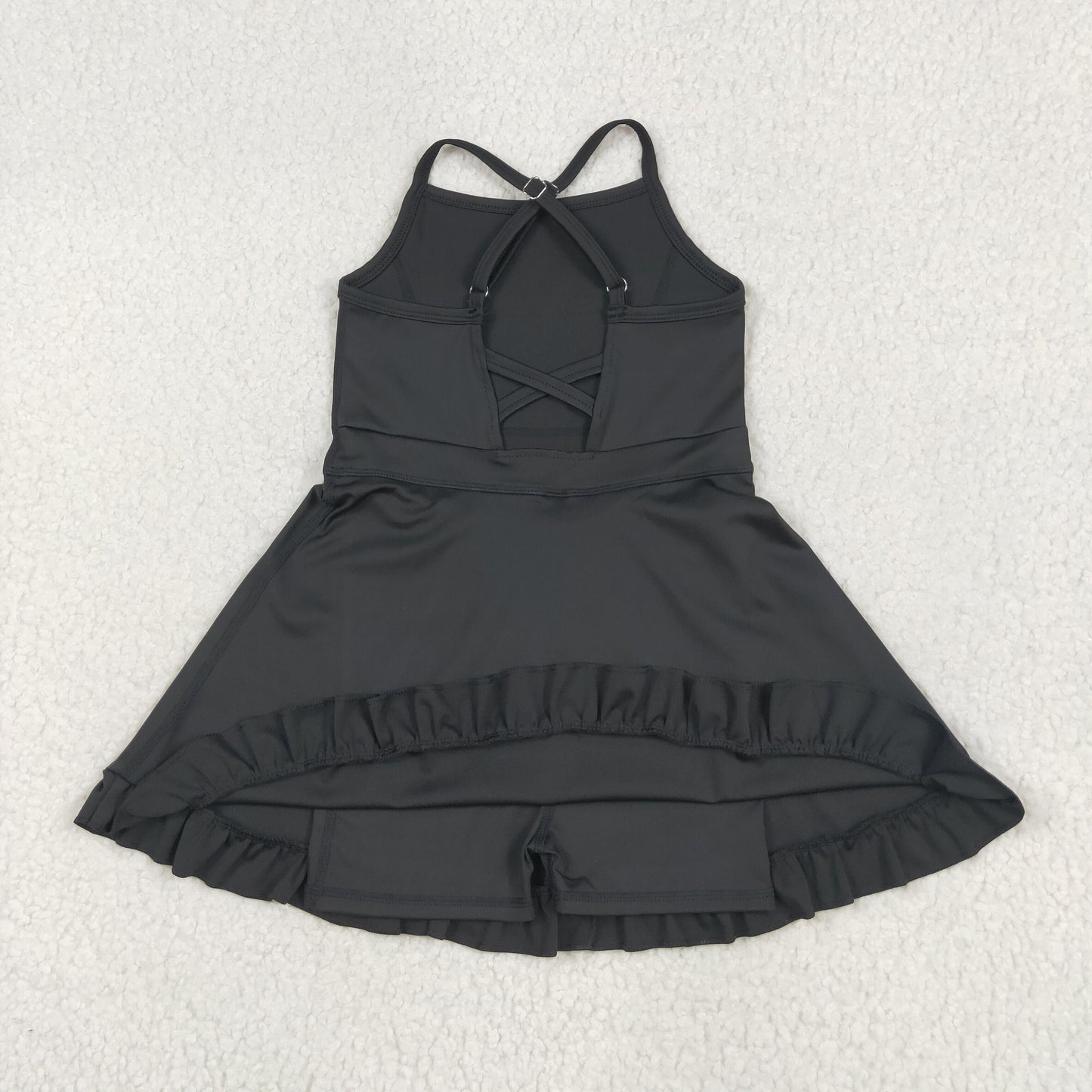 Sibling Baby Girls Strap Knit Knee Length Short Yoga Active Wear Athletic Dresses