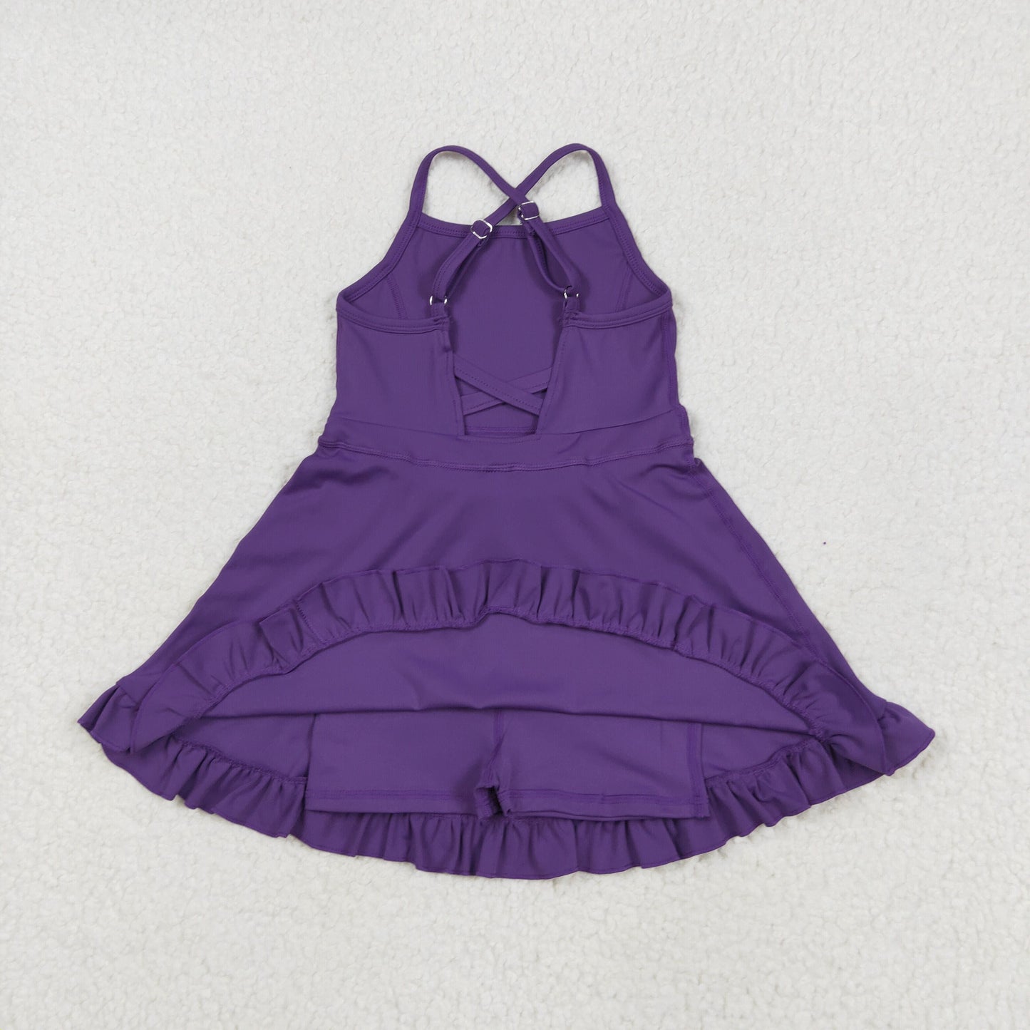 Sibling Baby Girls Strap Knit Knee Length Short Yoga Active Wear Athletic Dresses