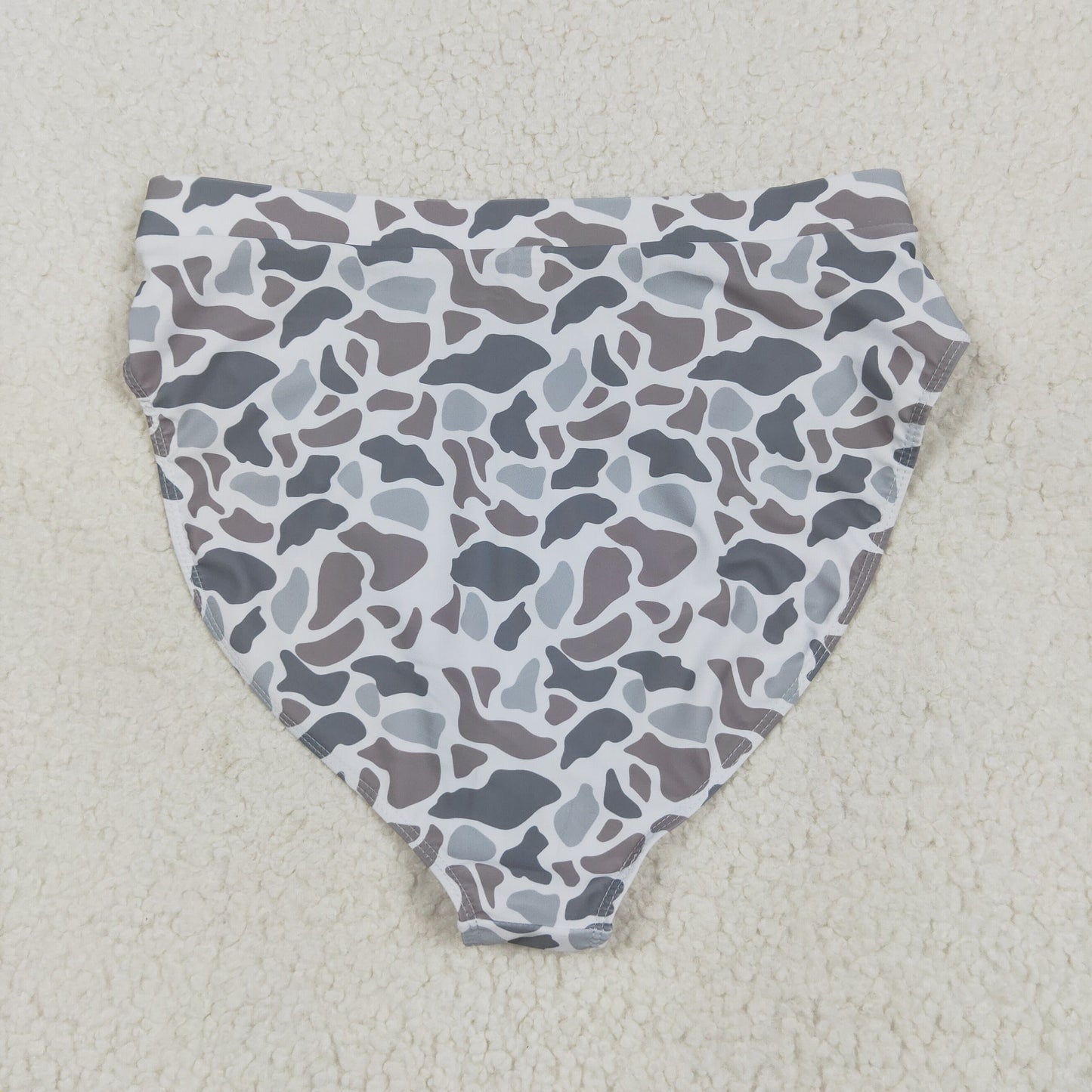 S0557 Adult Women Southern Light Grey Camo Swimming Bummies Shorts Bottom