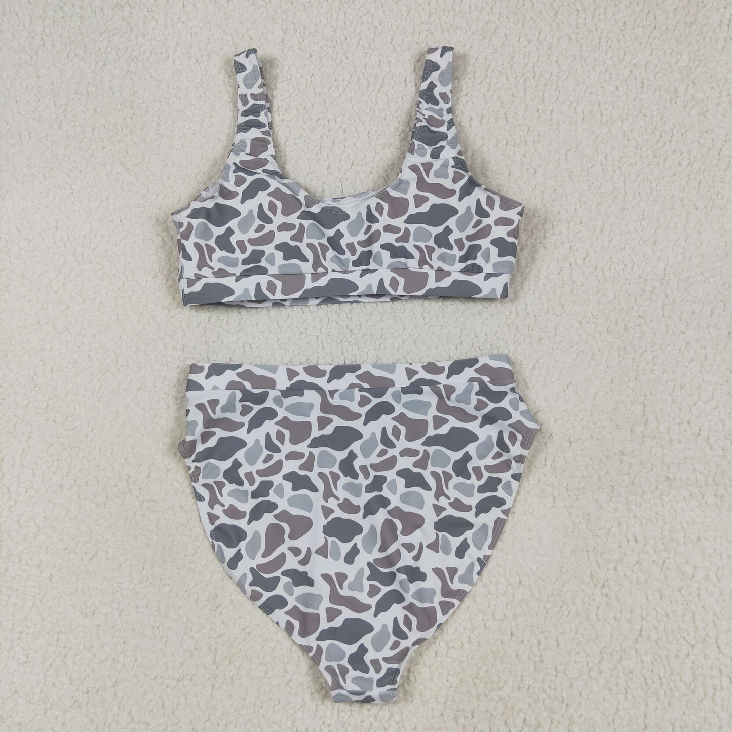 Family Adult Baby Kids Southern Light Grey Camo Beach Wear Trunks Swimsuits