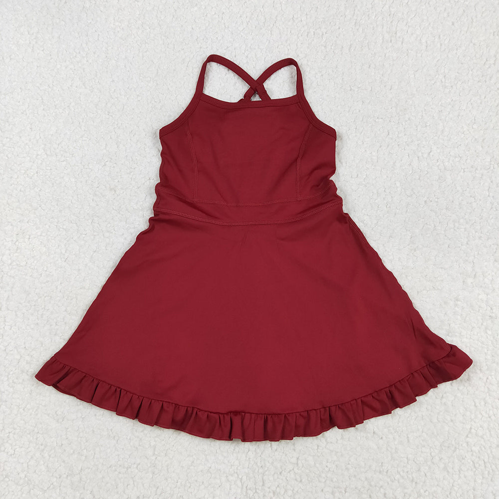 5 Colors Sibling Baby Girls Athletic Active Wear Knee Length Dresses