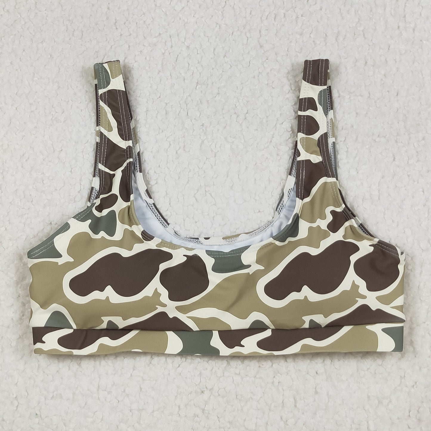 S0570 Adult Women Southern Green Camo Swimming Bra Tops