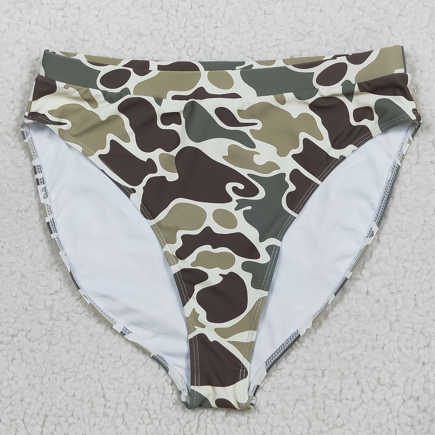 S0571 Adult Women Southern Green Camo Swimming Bummies Shorts Bottom