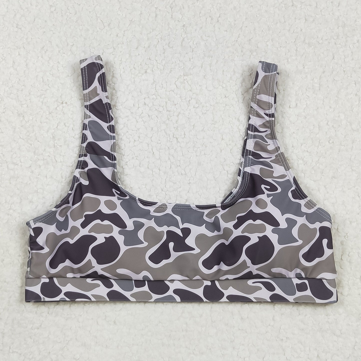 S0573 Adult Women Southern Grey Camo Swimming Bra Tops