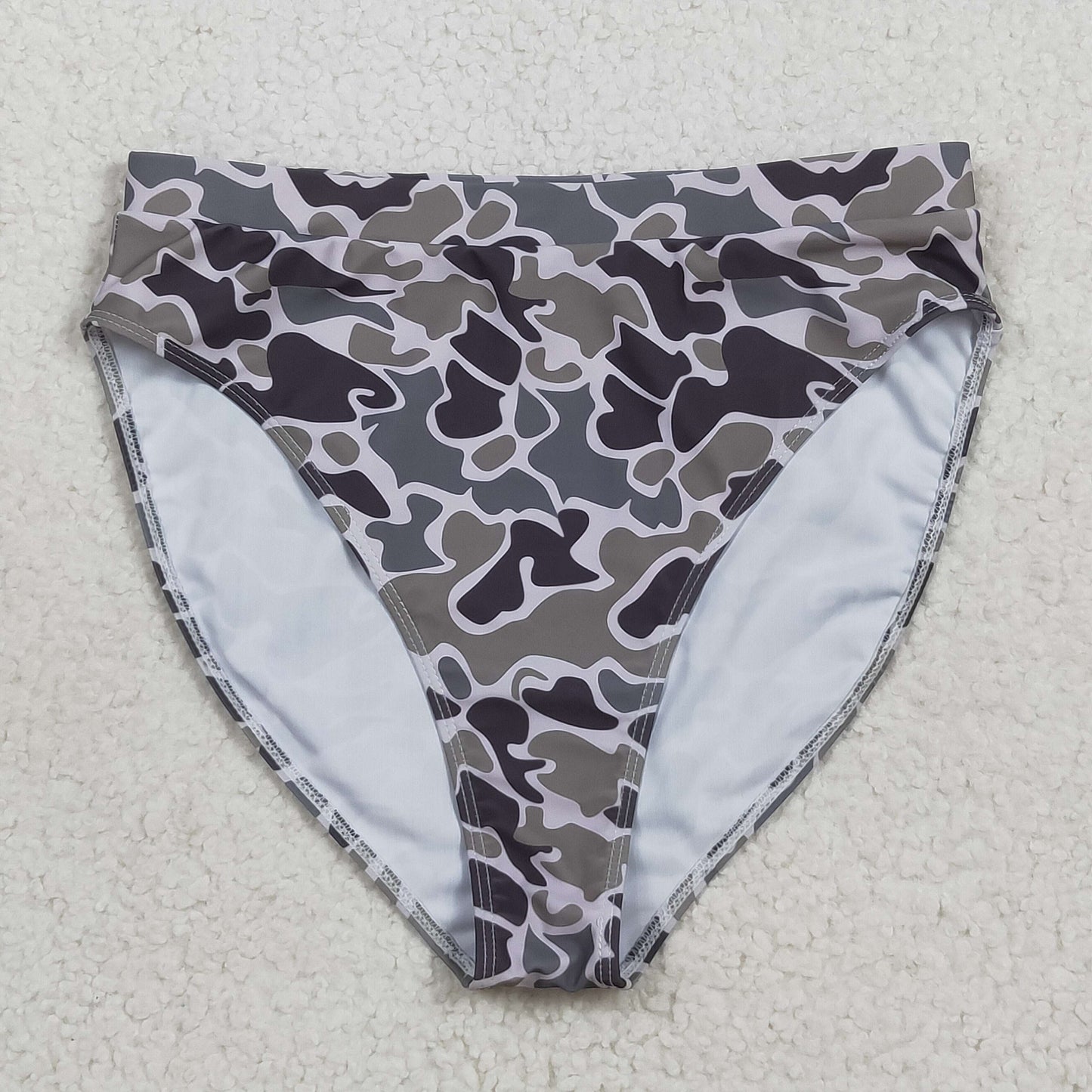 S0574 Adult Women Southern Grey Camo Swimming Bummies Shorts Bottom