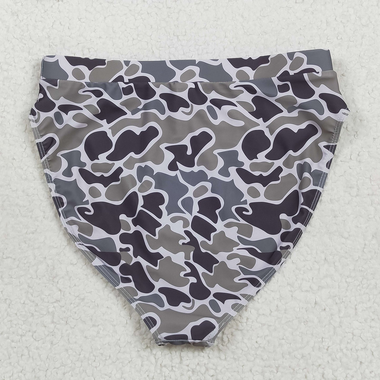 S0574 Adult Women Southern Grey Camo Swimming Bummies Shorts Bottom