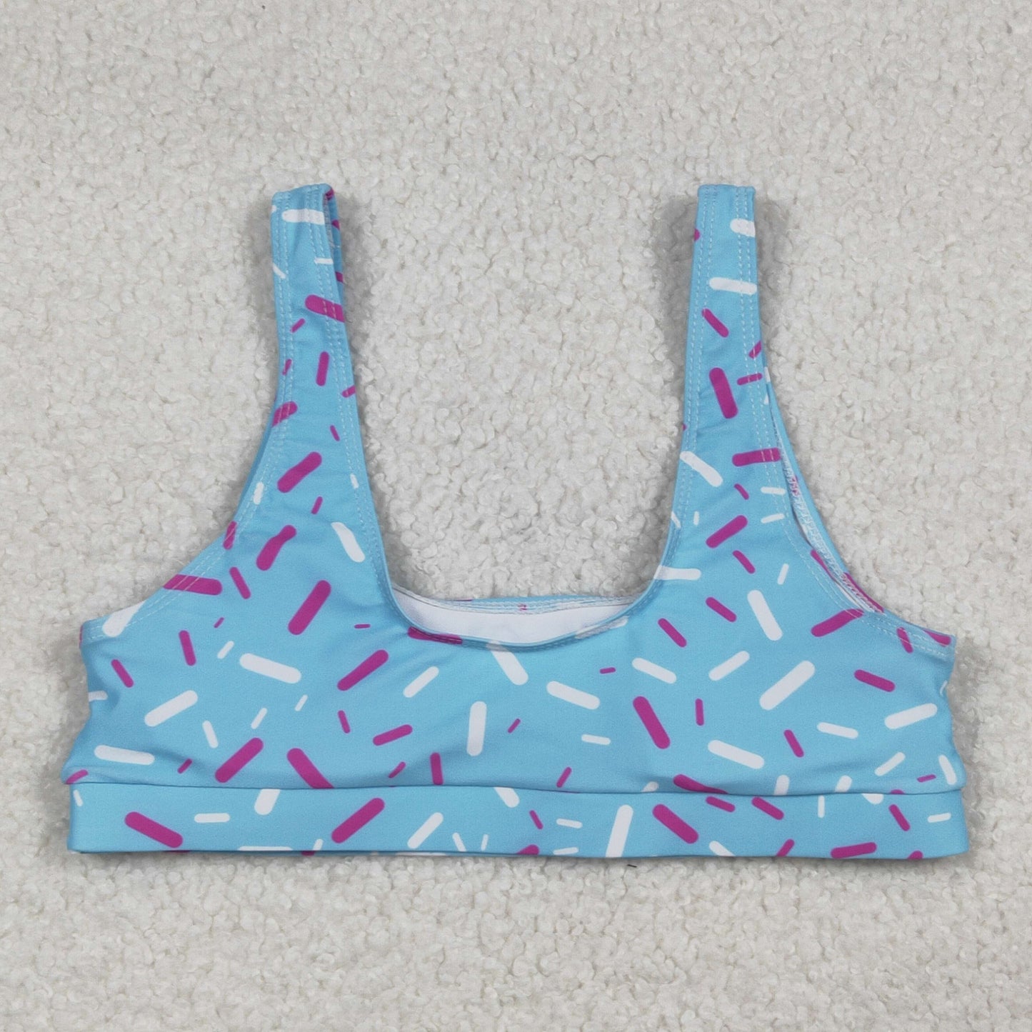 S0575 Adult Women Blue Drip Sprinkles Team Swimming Bra Tops