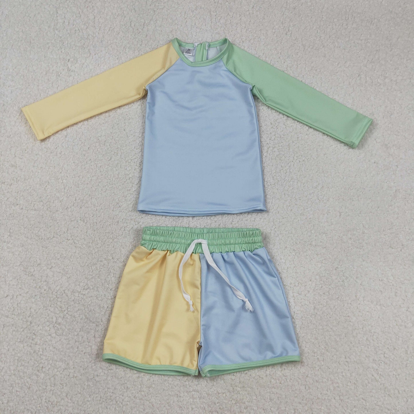 Sibling Baby Boys Long Sleeve Shirts Top Pockets Shorts Swimsuits