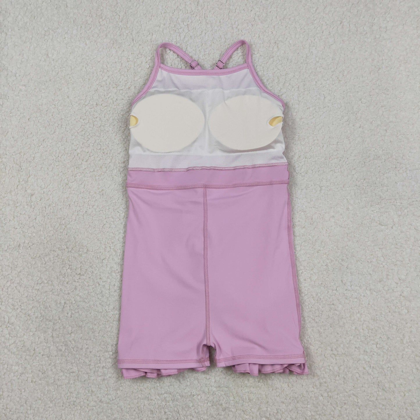 S0712 Baby Girls Pink Strap Yoga Active Shorts Knee Length Dresses