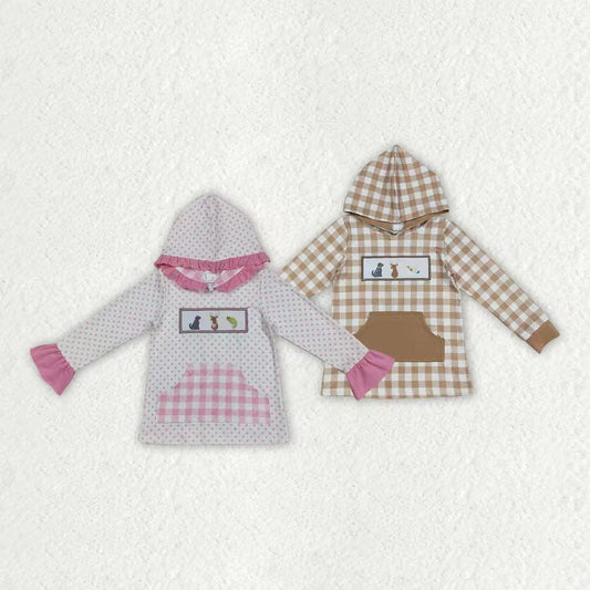 Sibling Embroidery Dogs Deer Fish Kids Hunting Pocket Hoodies Tops
