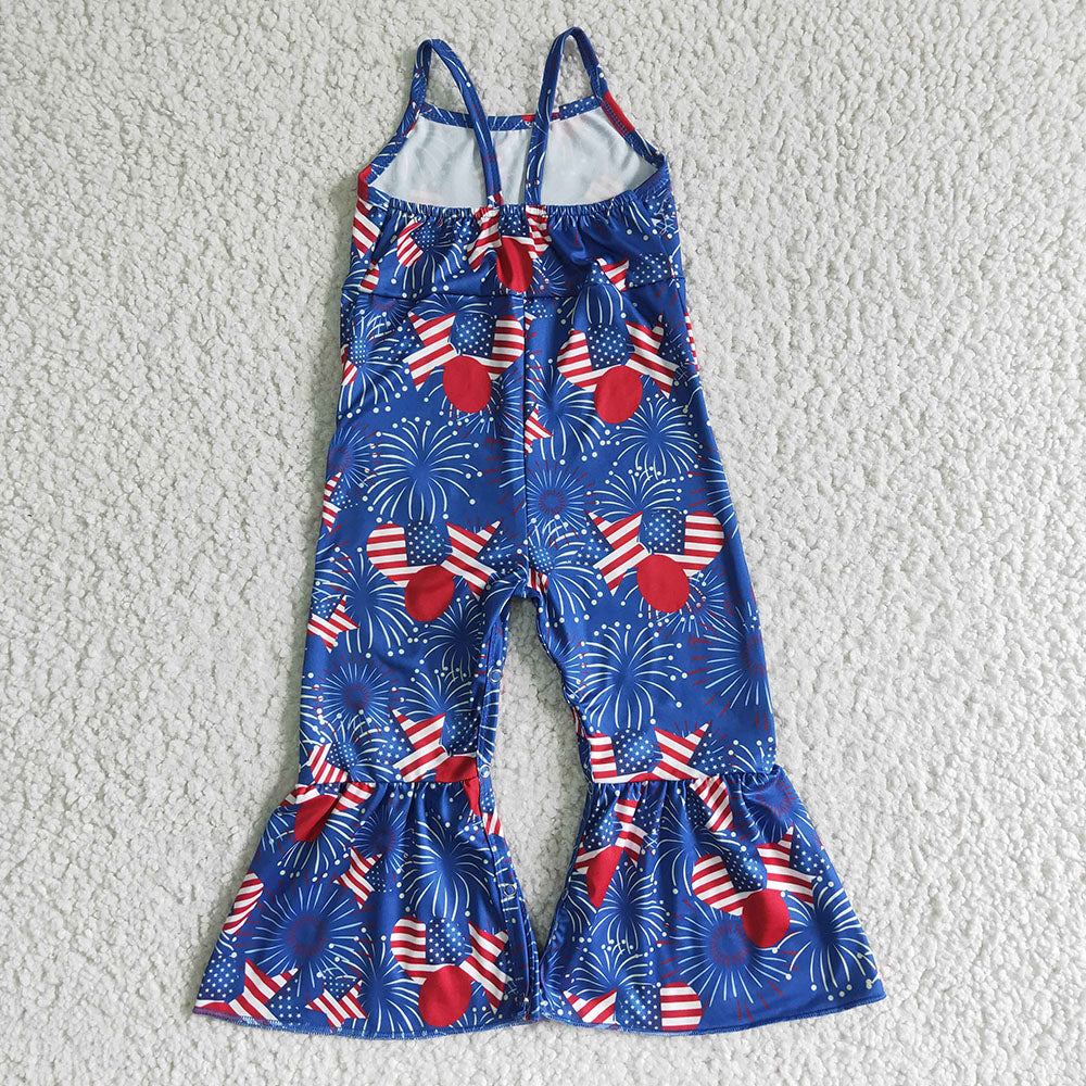 Sibling Baby Girls 4th Of July Summer Bell Bottoms Jumpsuits