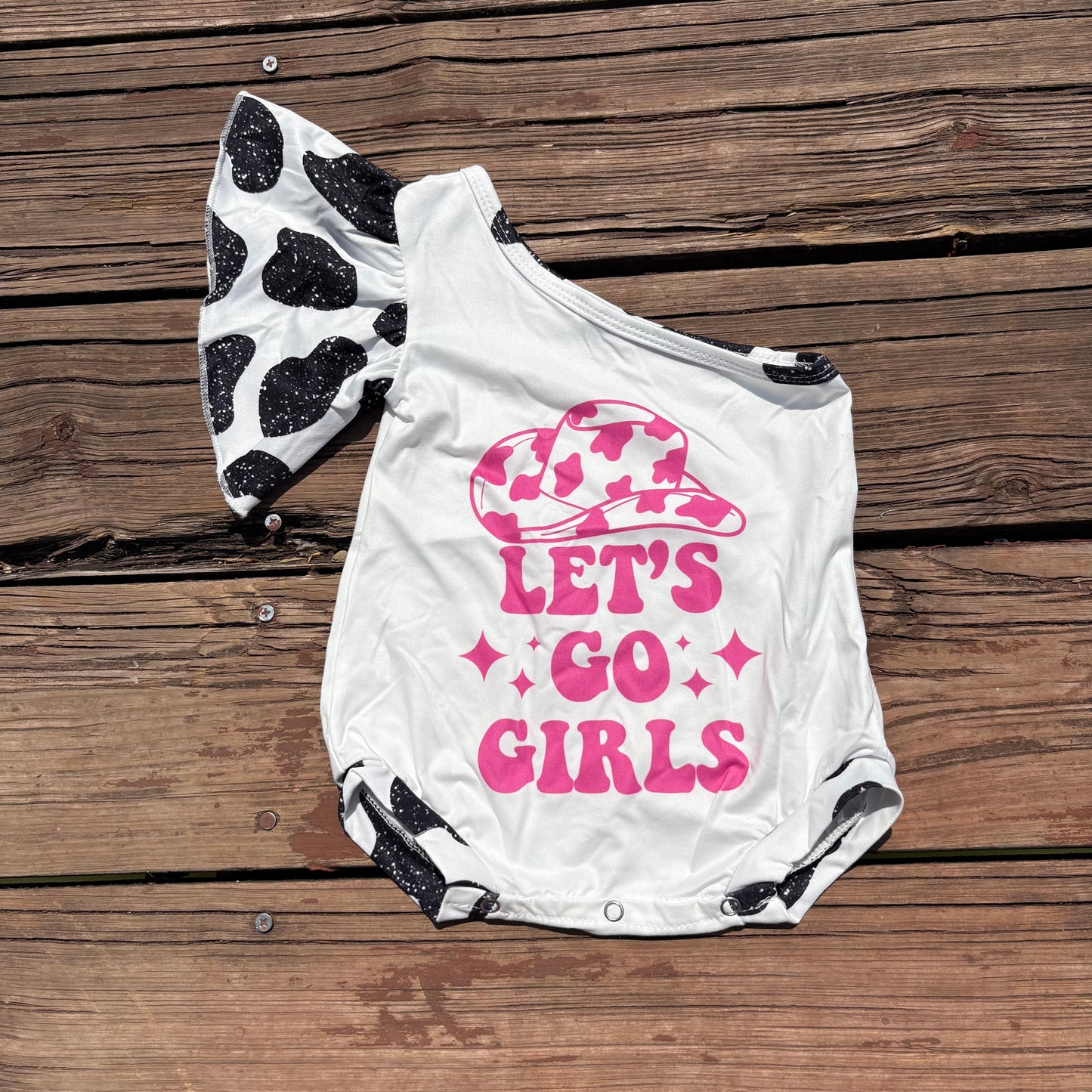 let's go girls baby girls single sleeve romper SR0102