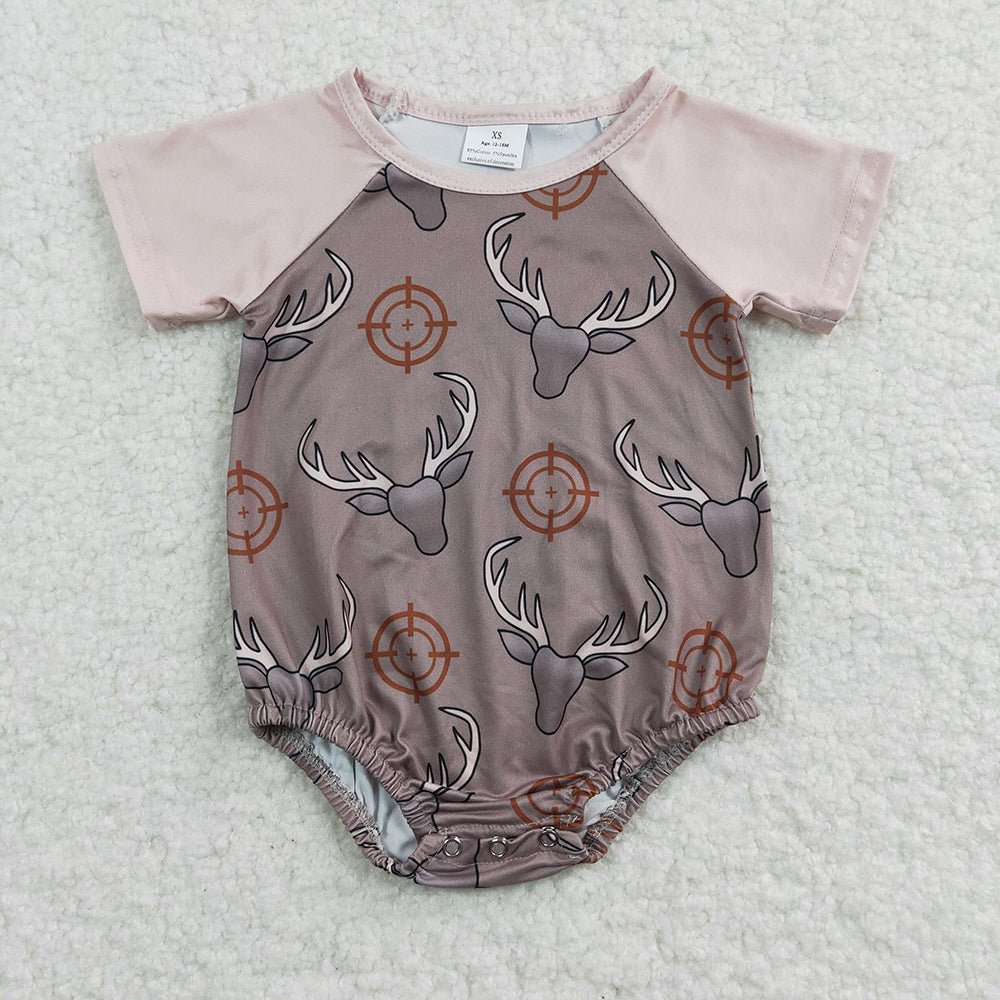 Sibling Baby Boys Western Cows Short Sleeve Summer Rompers