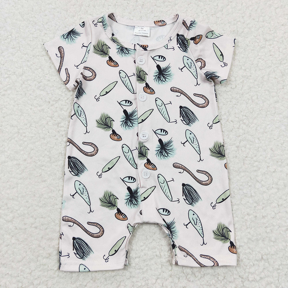 Sibling Baby Boys Western Buttons Summer Rompers