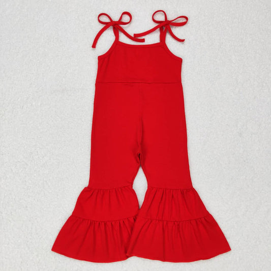 girls red cotton jumpsuit SR0450