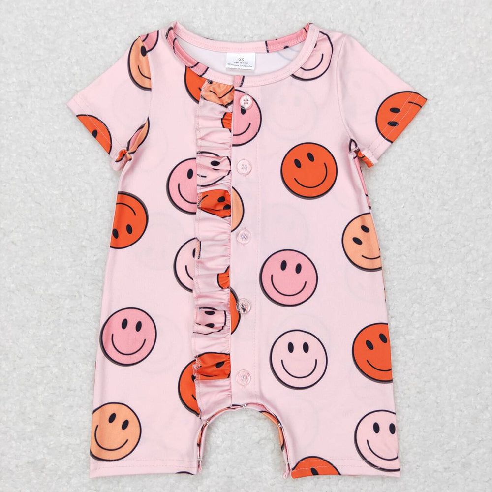 Sibling Baby Girls Ruffle Western Short Sleeve Rompers