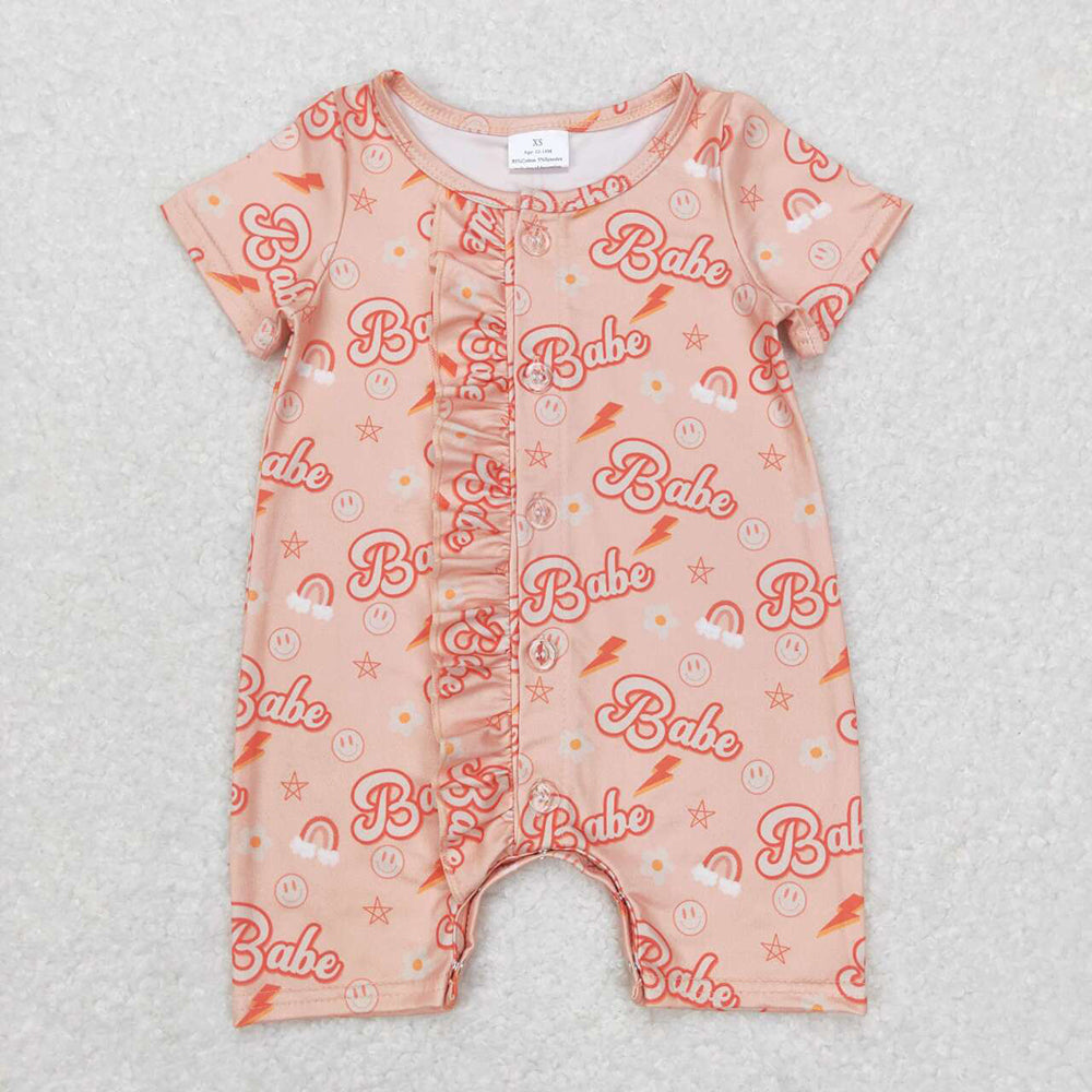 Sibling Baby Girls Ruffle Western Short Sleeve Rompers