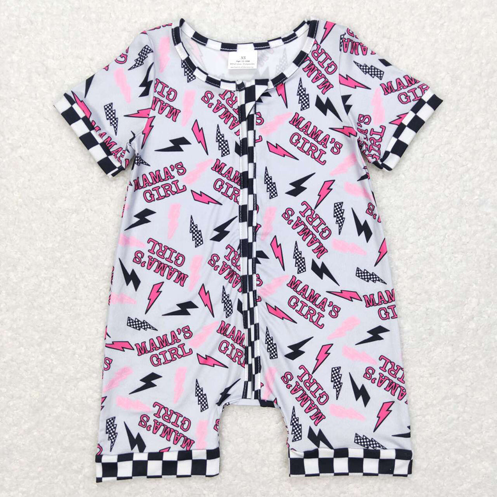 Sibling Mama's Boys Girls Lightnings Western Zip Rompers