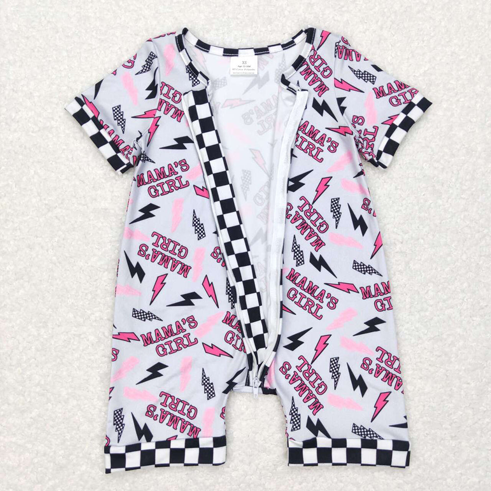 Sibling Mama's Boys Girls Lightnings Western Zip Rompers