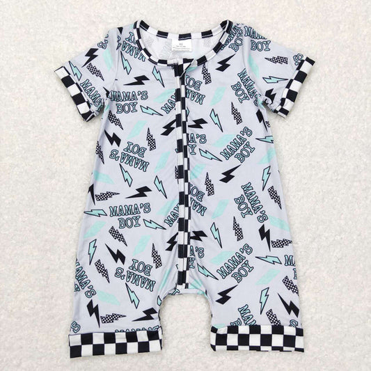 SR0563 baby boy mom boy short sleeve romper