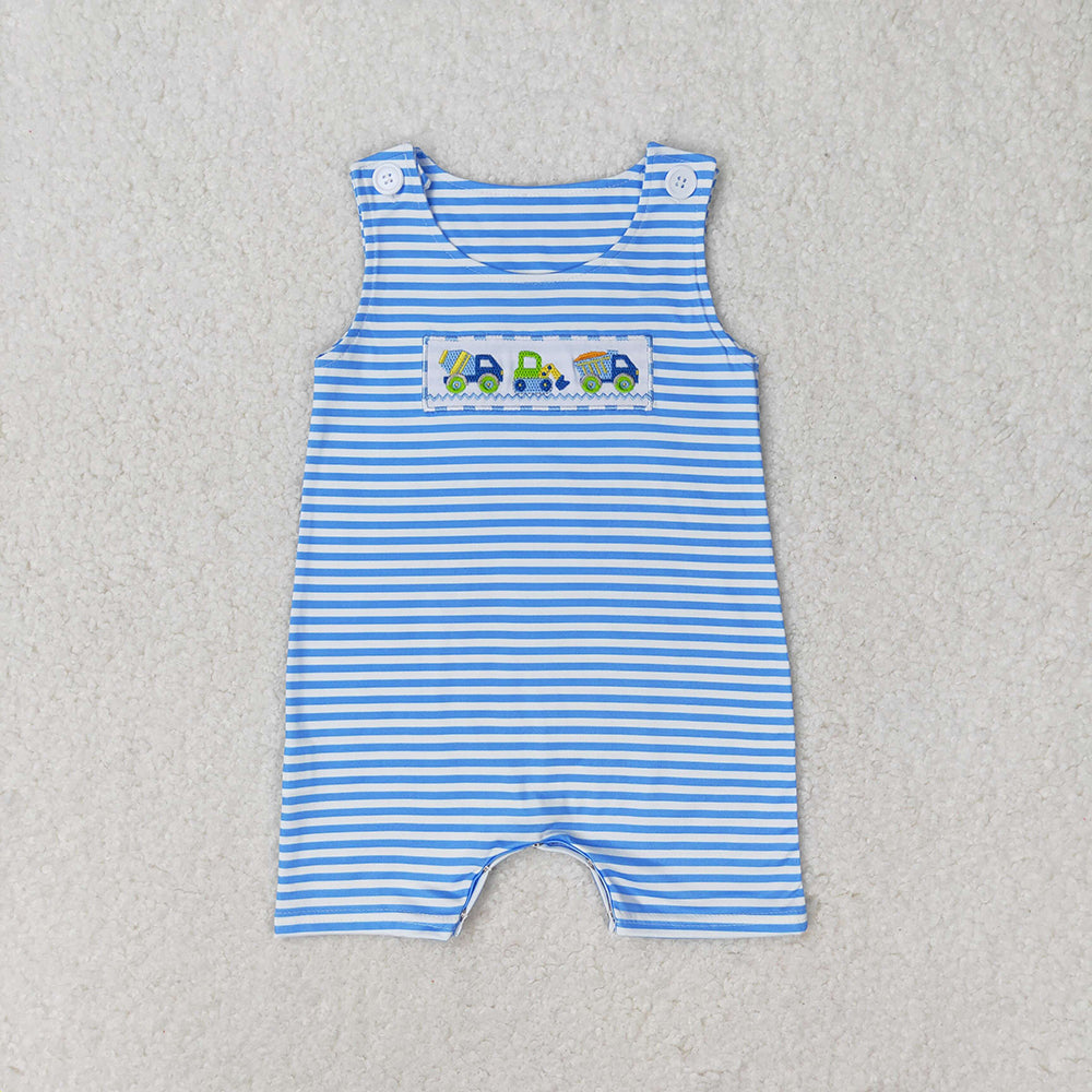 SR1005baby boy clothes engineering vehicle boy summer romper