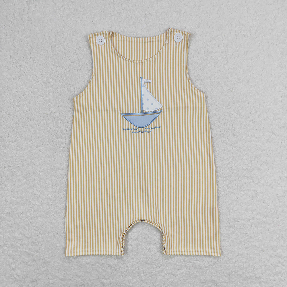 SR1062baby boy clothes sail boat boy summer rompers