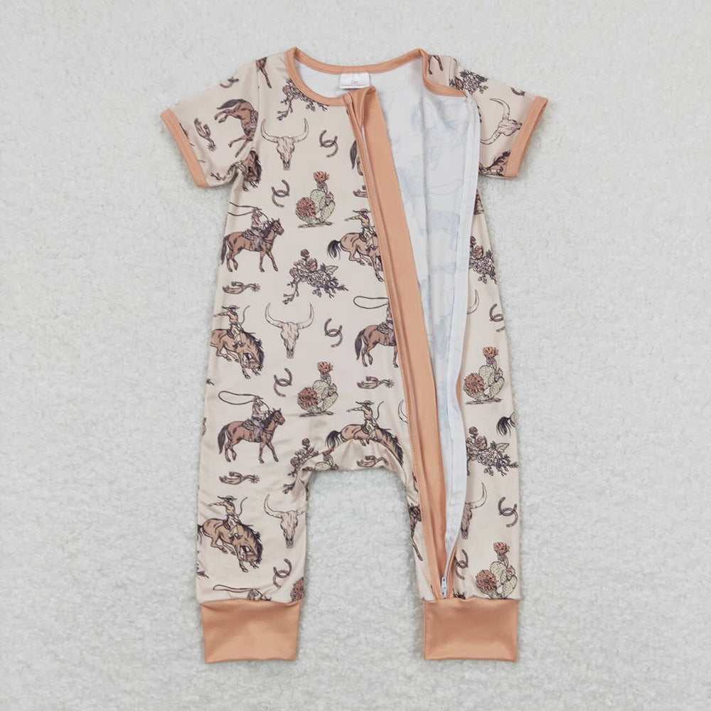 baby boys clothes Rodeo zip western romper