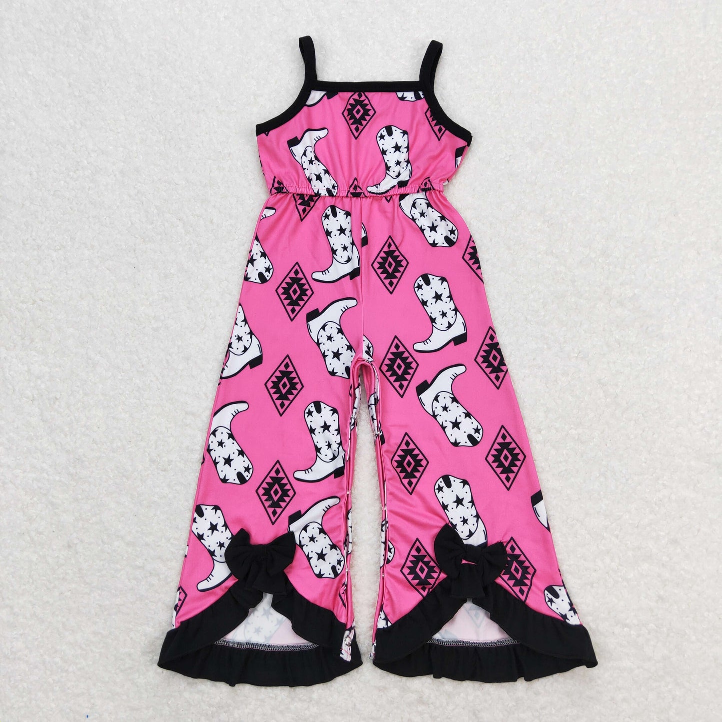 Sibling Baby Girls Straps Boots Aztec Sea World Flare Jumpsuits