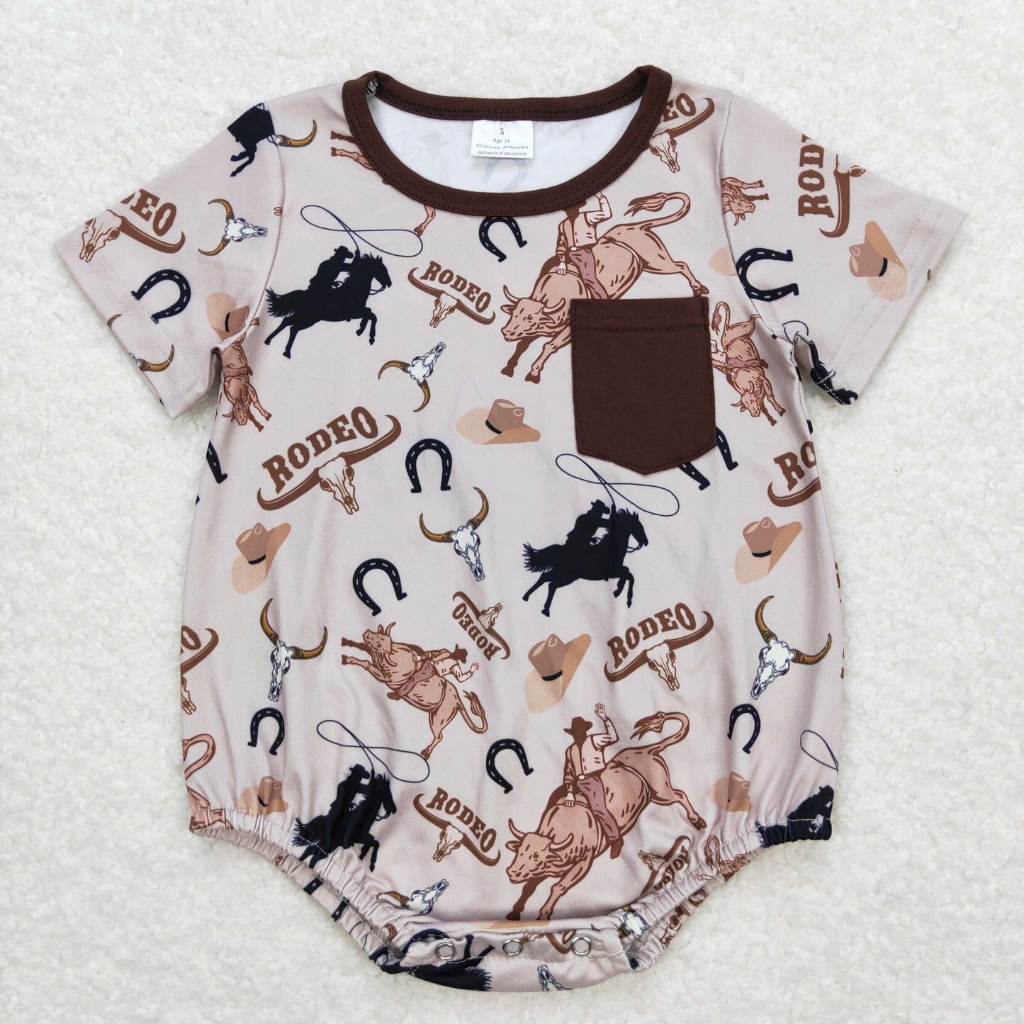 Sibling Baby Boys Bull Skulls Short Pants Western Pajamas Clothes Sets Rompers