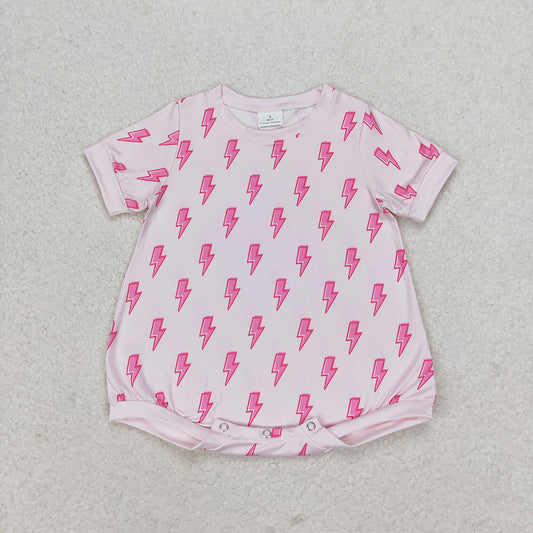 SR1557 Baby girls western pink lighten summer rompers