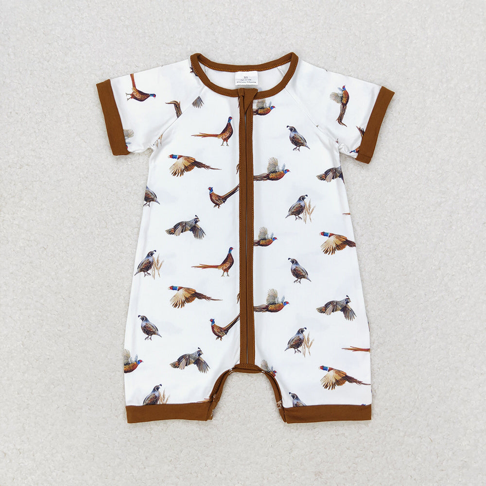 SR1657 baby clothes wild bird boys summer zip rompers