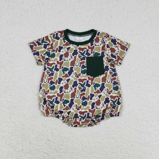SR1659 baby boy clothes duck deer camouflage toddler summer bubble rompers