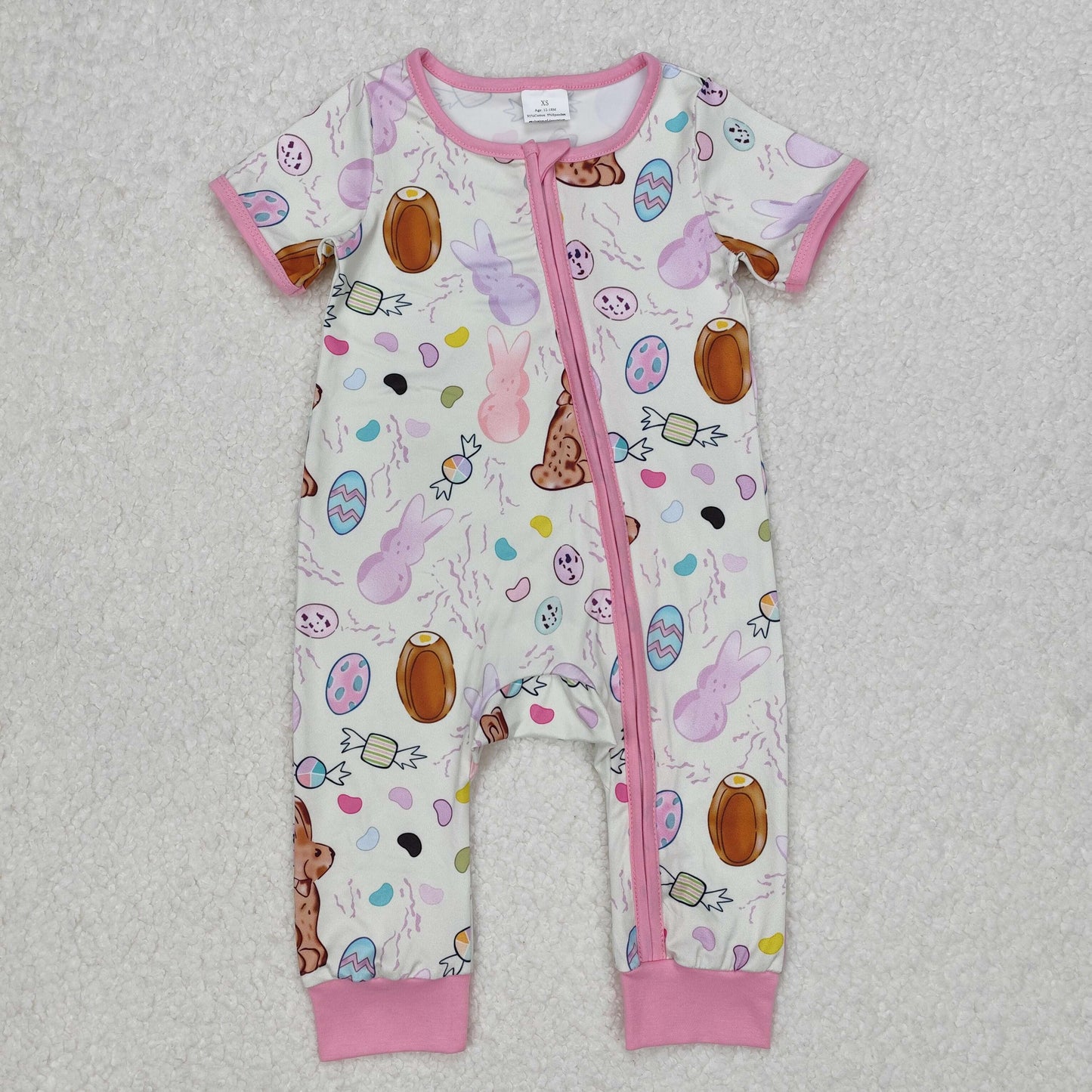 SR2712  baby girl clothes rabbit  toddler girl easter summer romper