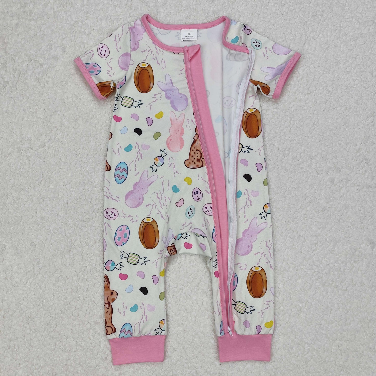 SR2712  baby girl clothes rabbit  toddler girl easter summer romper