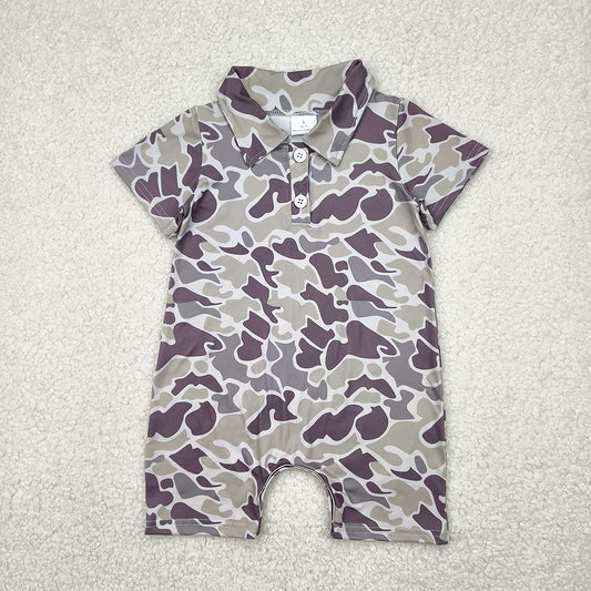 SR2977 baby boy clothes grey camouflage toddler summer bubble rompers