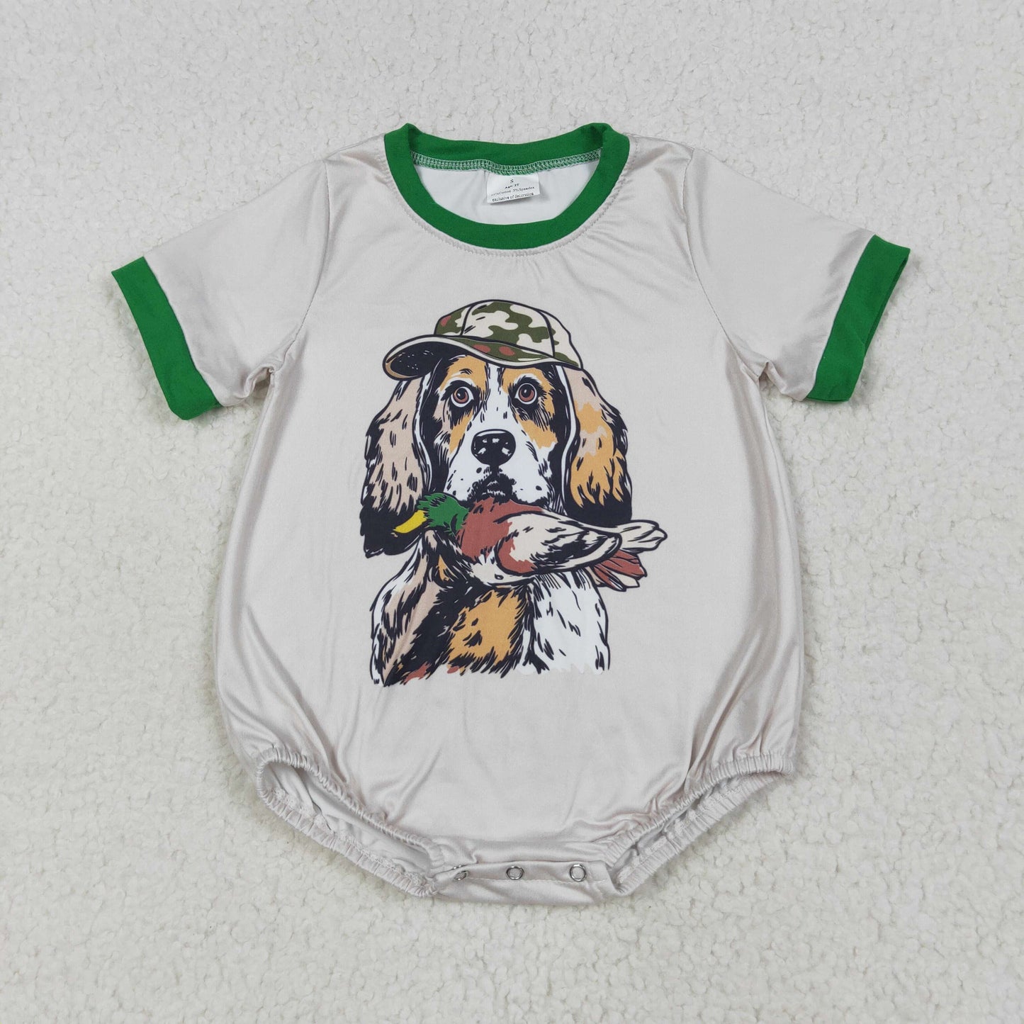Sibling Baby Boys Short Sleeve Dogs Ducks Hunting Rompers