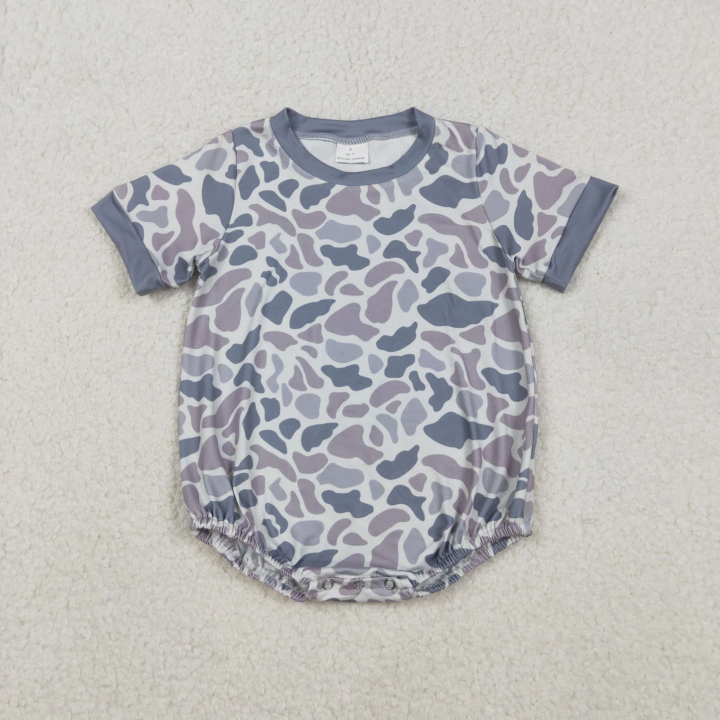 Sibling Baby Boys Girls Southern Light Grey Camo Romper Jumpsuits