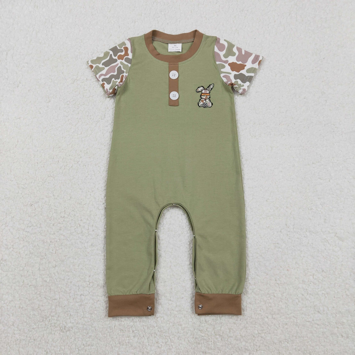Sibling Baby Boys Girls Embroidery Camo Rabbits Shorts Pants Easter Clothes Sets Rompers