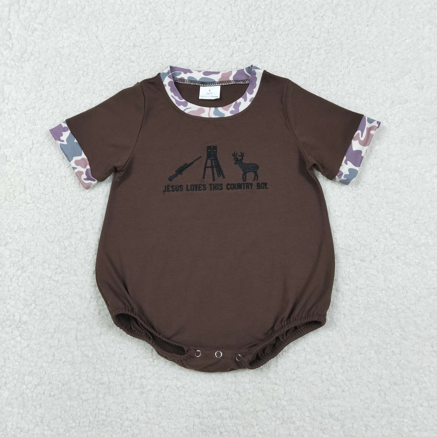 Sibling Baby Boys Embroidery Deer Hunting Pockets Camo Shorts Clothes Sets Rompers