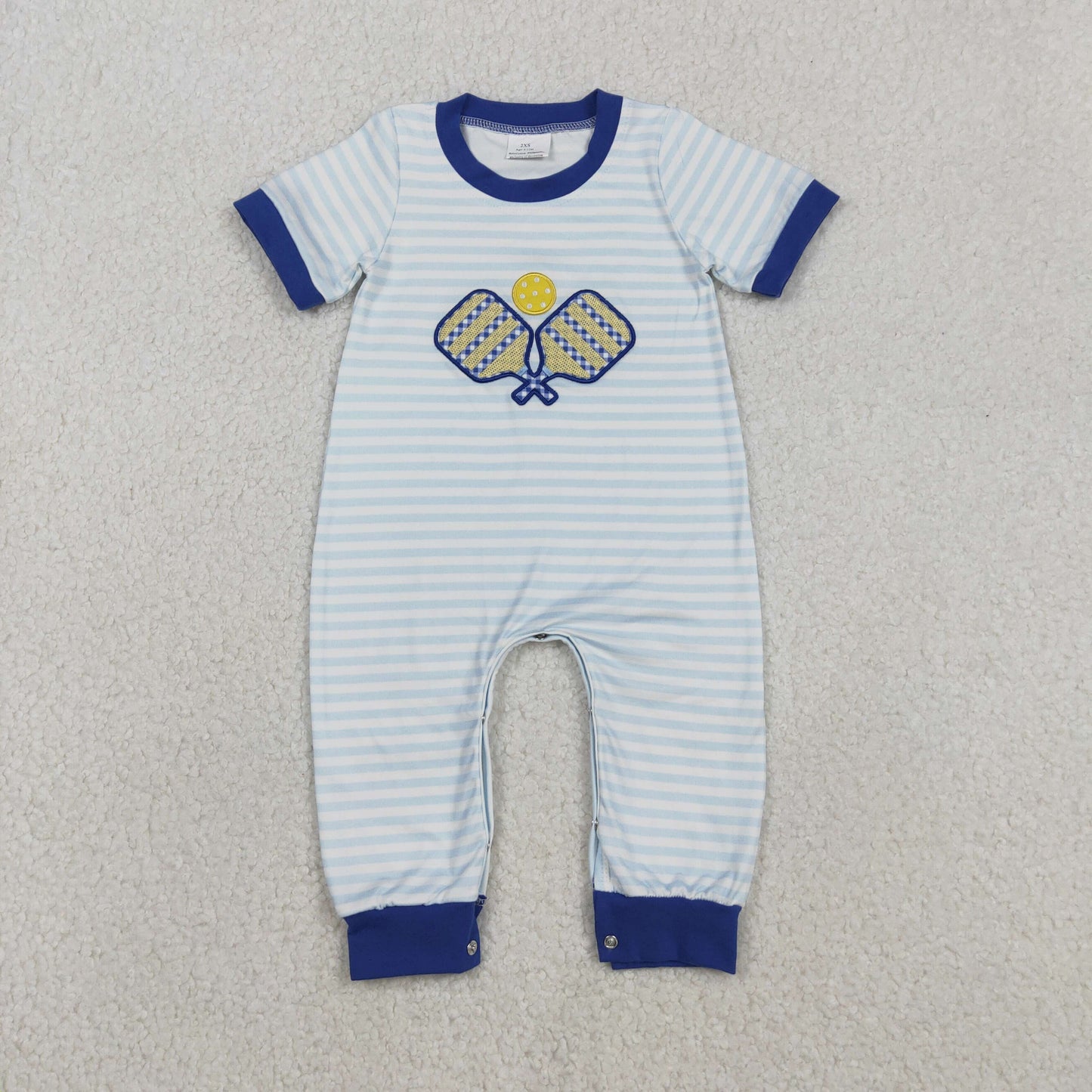 Sibling Baby Boys Short Sleeve Embroidery Pant Hunting Team Rompers