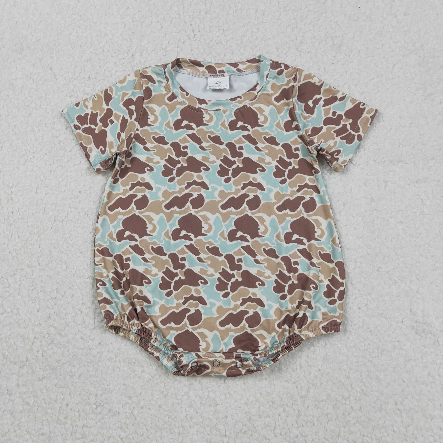 Sibling Baby Boys Short Sleeves Southern Camo Rompers