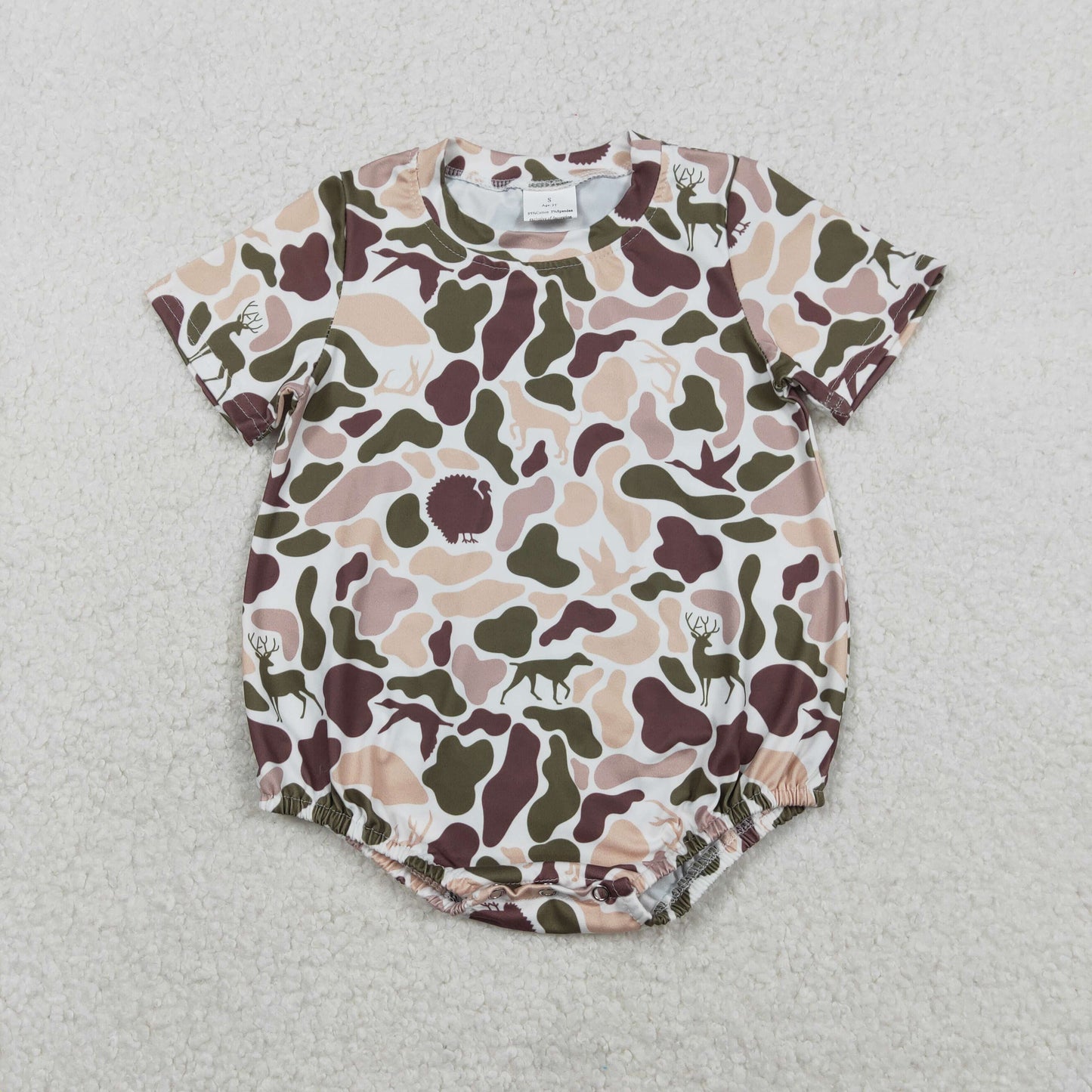 Sibling Baby Boys Short Sleeves Southern Camo Rompers