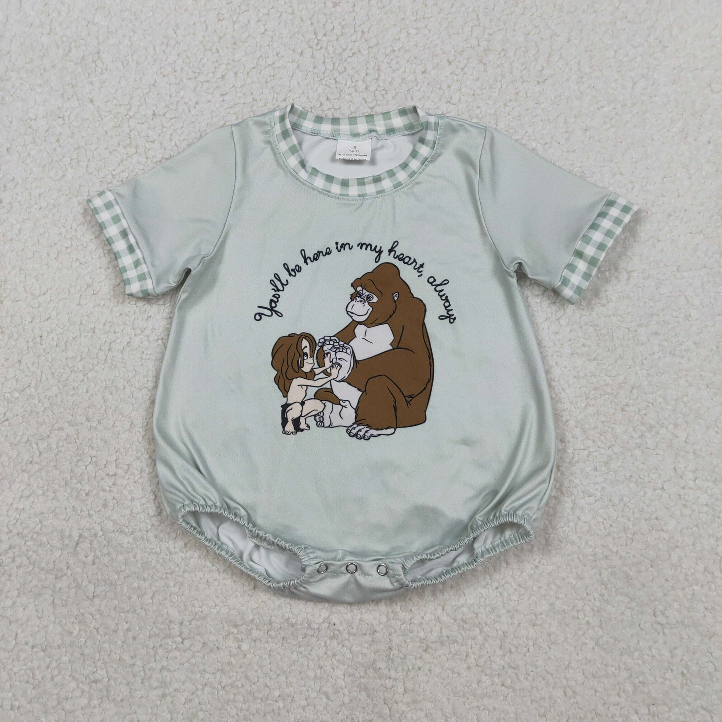 SR3588 Baby Boys Short Sleeve Cartton Monkey Rompers