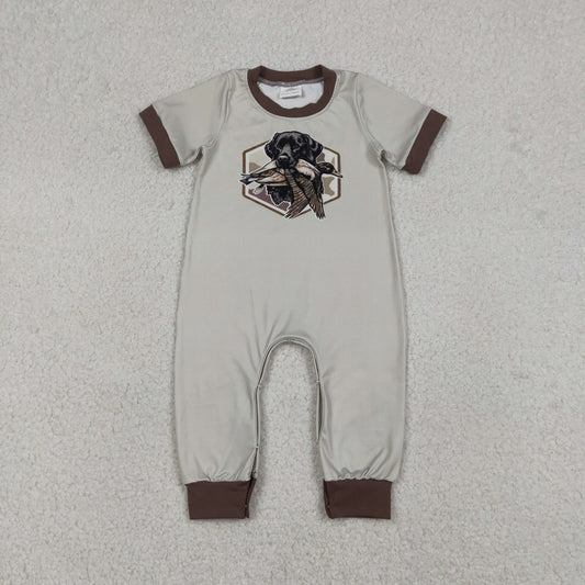 SR3680 Baby Boys Short Sleeve Duck Dogs Hunting Pant Rompers