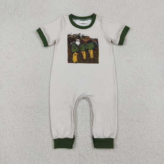 SR3681 Baby Boys Short Sleeve Ducks Hunting Pant Rompers
