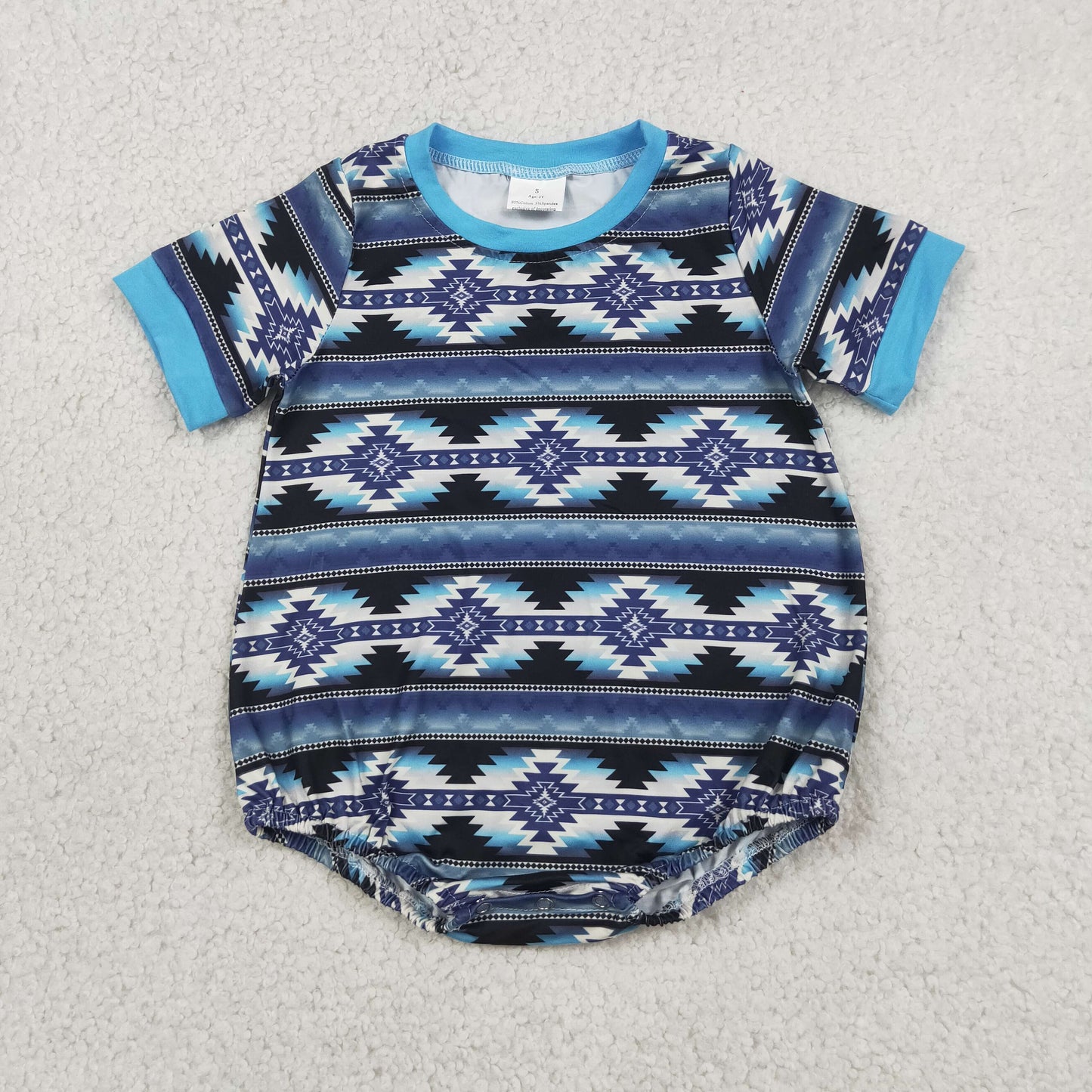 Sibling Baby Boys Short Sleeve Aztec Print Western Rompers