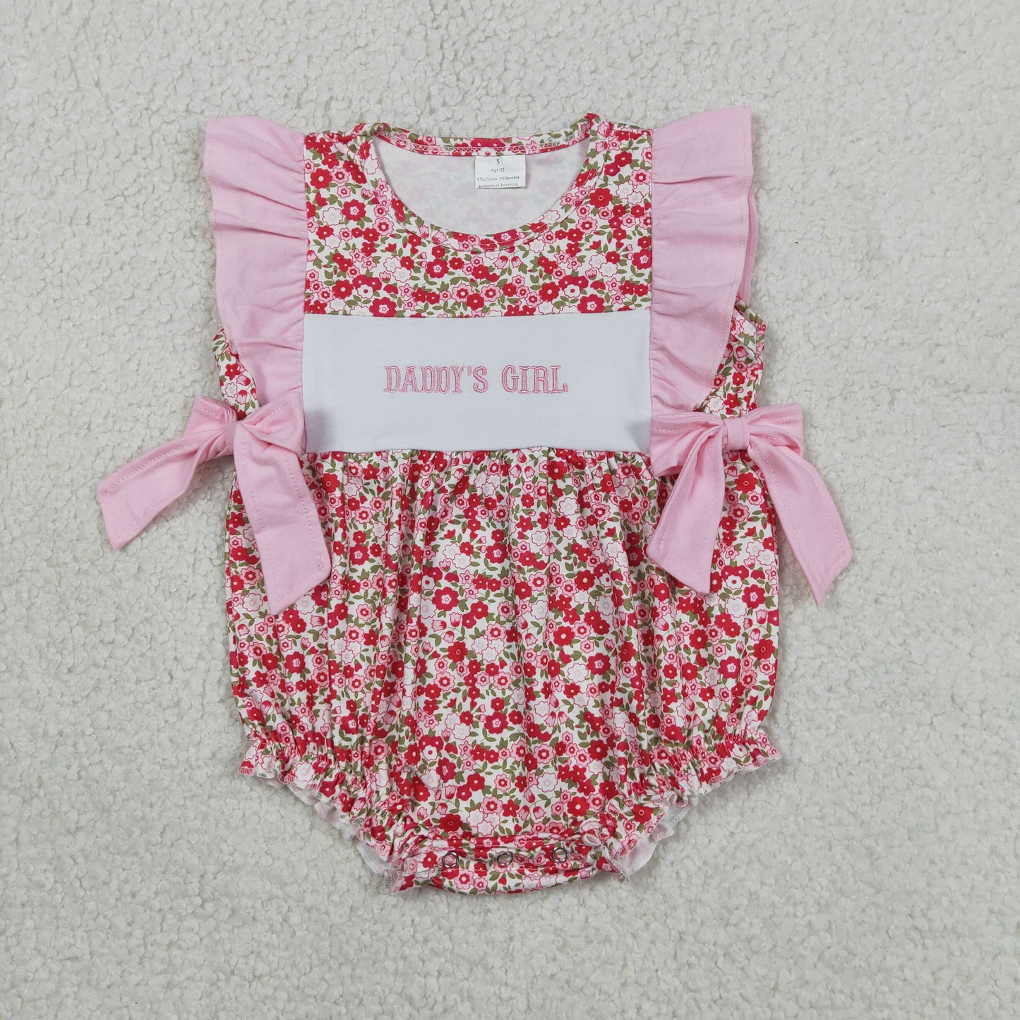 Sibling Embroidery Mama's Girl Flowers Tunic Ruffle Bummies Short Clothes Set Rompers
