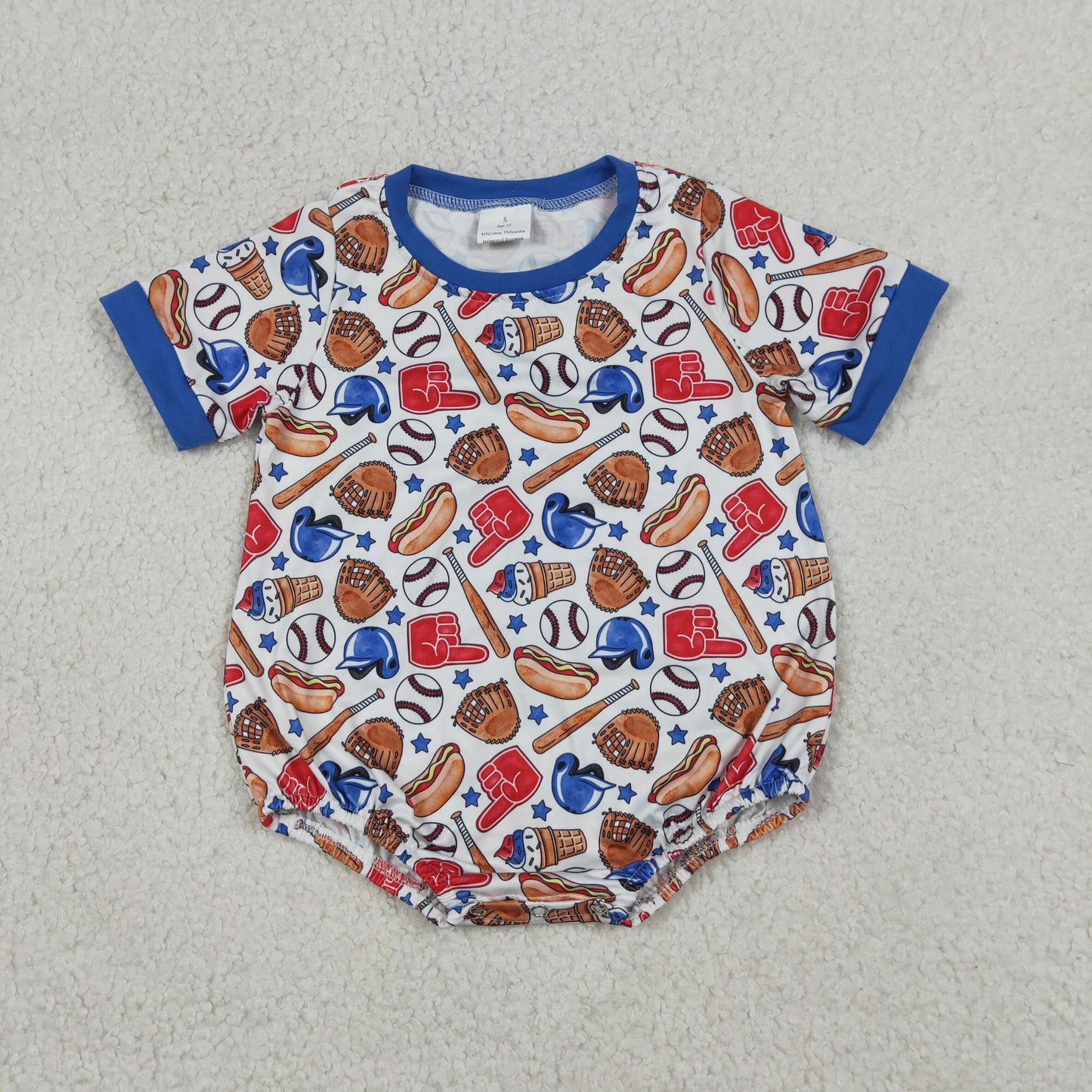 Sibling Baby Boys Short Sleeve Baseball Button Pocket Short Clothes Set Rompers