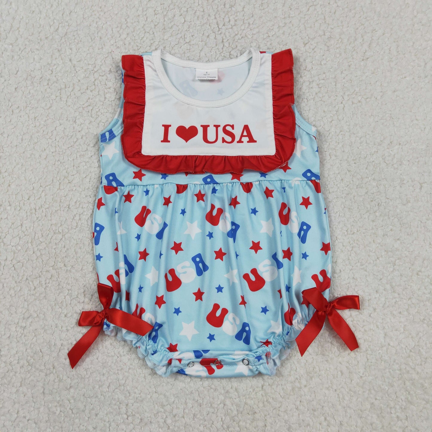 Sibling Baby Kids I Love USA Shirt Shorts 4th of July Clothes Set Knee Length Dress Rompers